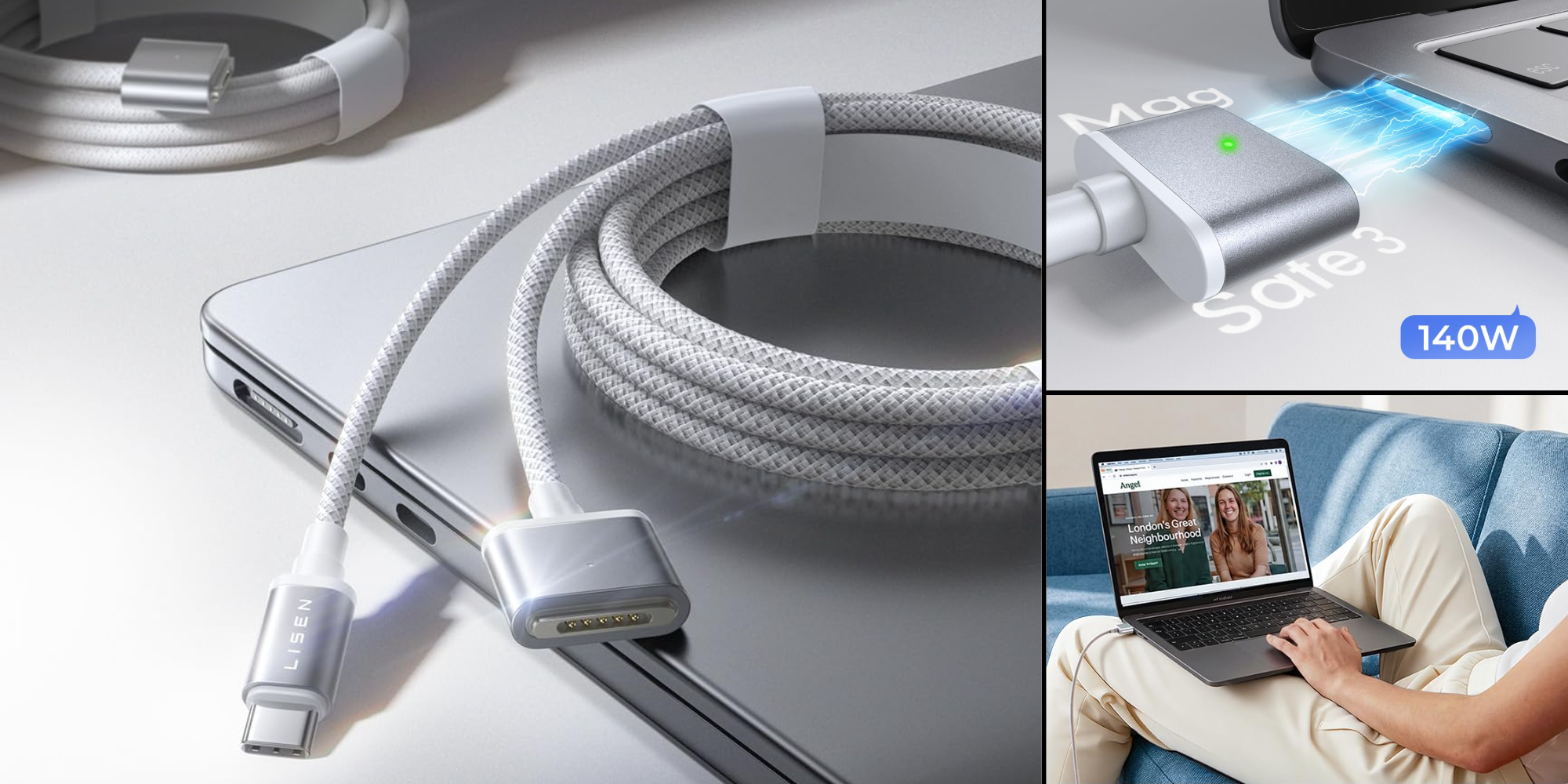 Score a spare 140W MagSafe 3 cable for your MacBook while this braided USB-C cord is under $20