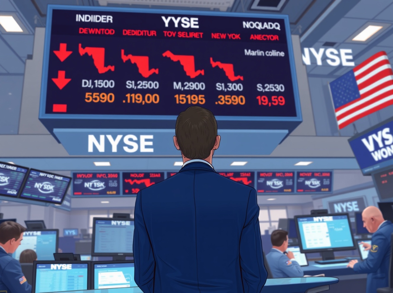 Las acciones estadounidenses abren a la baja: el Dow Jones se hunde un 0,80% en una fuerte retirada del mercado