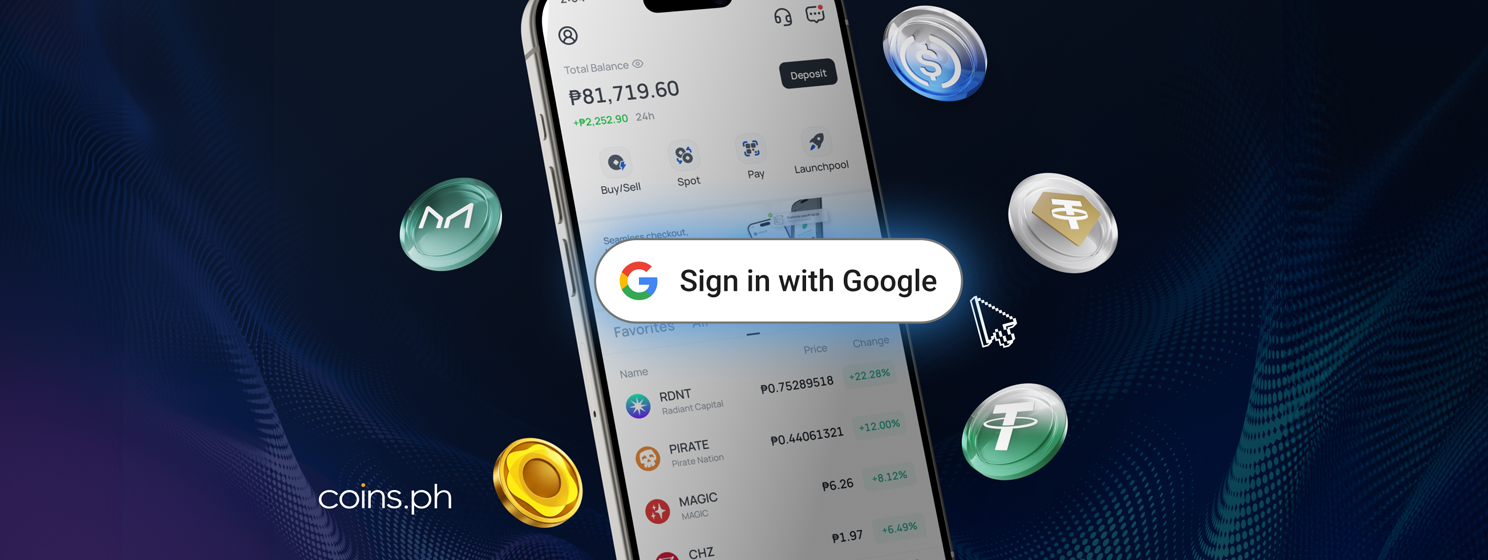 Coins.ph enables simpler, faster, and more secure account log-in for millions of users with Google Sign-In update