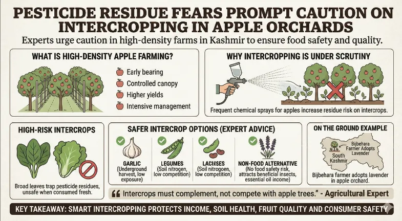 Los temores sobre los residuos de pesticidas exigen precaución sobre los cultivos intercalados en huertos de manzanos