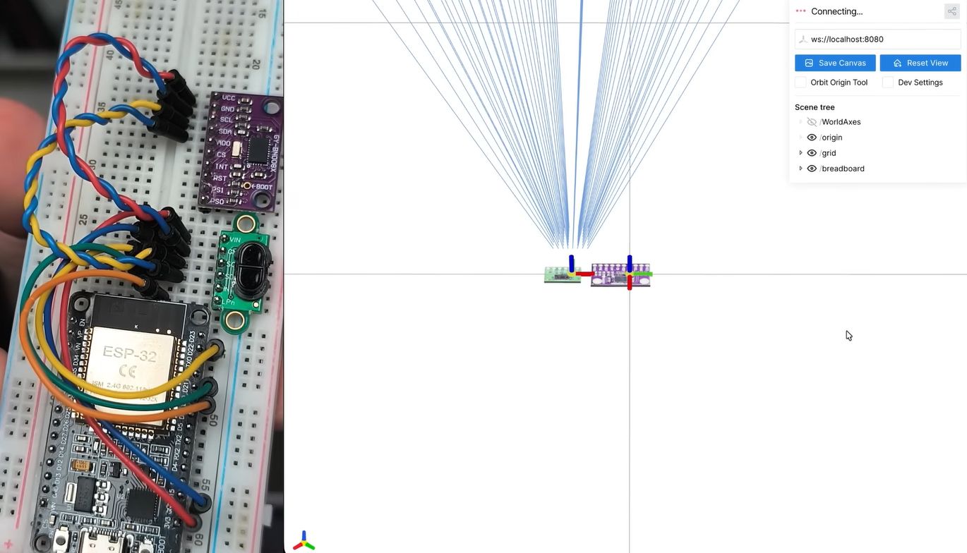 Mapeo de habitaciones 3D en tiempo real con ESP32, sensor VL53L5CX e IMU