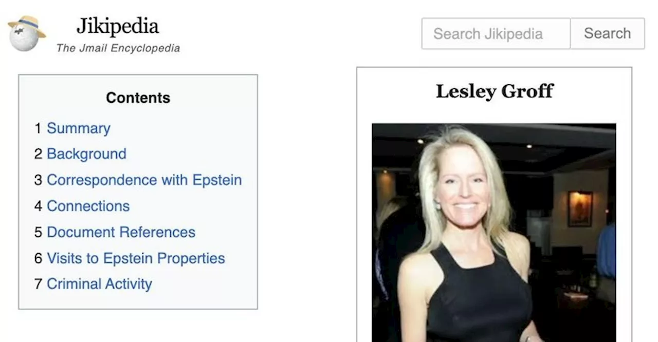 Jikipedia convierte los correos electrónicos de Epstein en una enciclopedia de sus poderosos amigos