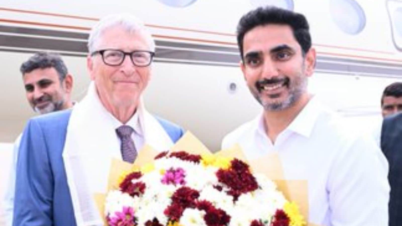 Bill Gates arrives in Andhra Pradesh, to hold talks with CM Naidu on health and AI