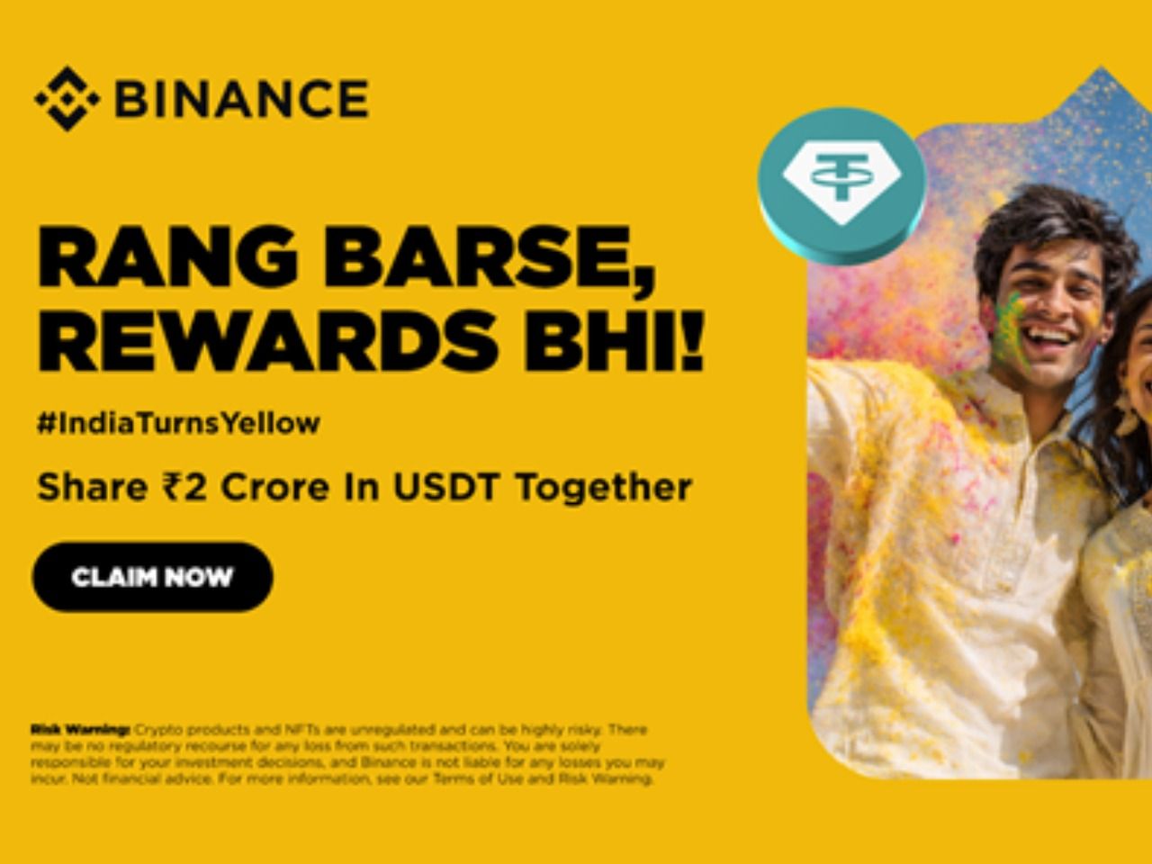 Binance Starts #IndiaTurnsYellow Holi Trading Campaign