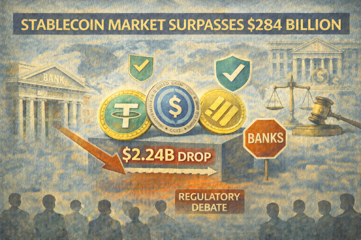 تتجاوز قيمة العملات المستقرة 284 مليار دولار وسط تحذيرات من البنوك بشأن المخاطر وتقليل المحللين من شأن التهديد.