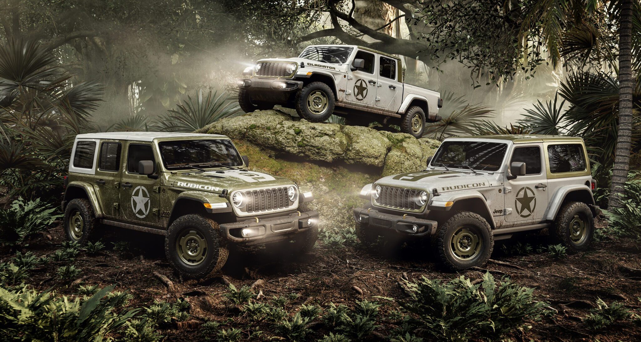 Jeep presenta Wrangler y Gladiator Sarge con temática militar