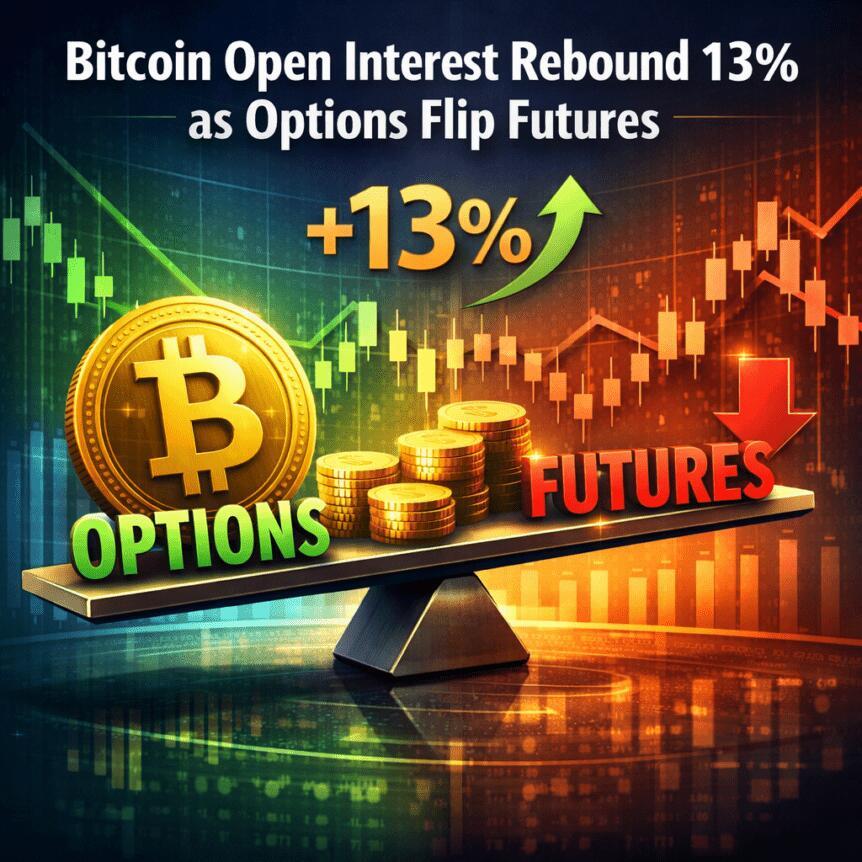 Bitcoin Open Interest Rebound 13% As Options Flip Futures
