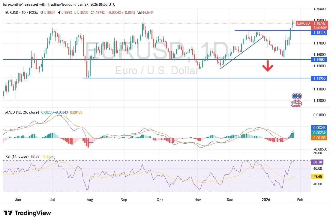 EUR/USD Analysis 27/1: Bulls Aim For The 1.20 Peak (Chart)