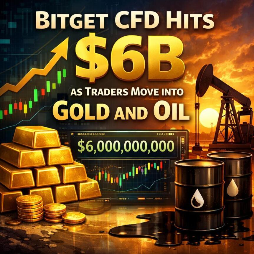 Bitget CFD alcanza los 6.000 millones a medida que los operadores se mueven hacia el oro y el petróleo