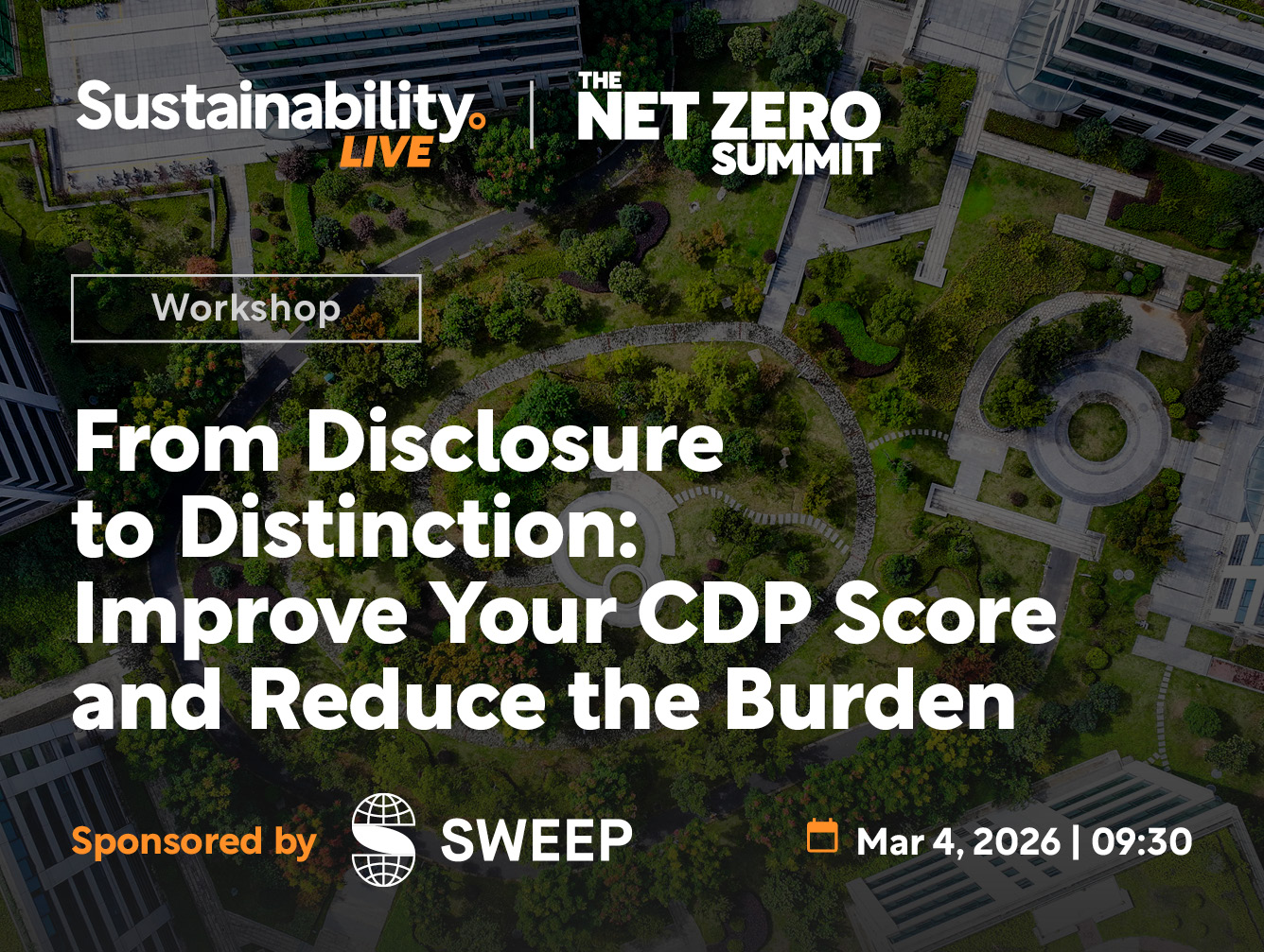 Sweep to Lead CDP Reporting Workshop at Sustainability LIVE: The Net Zero Summit 2026