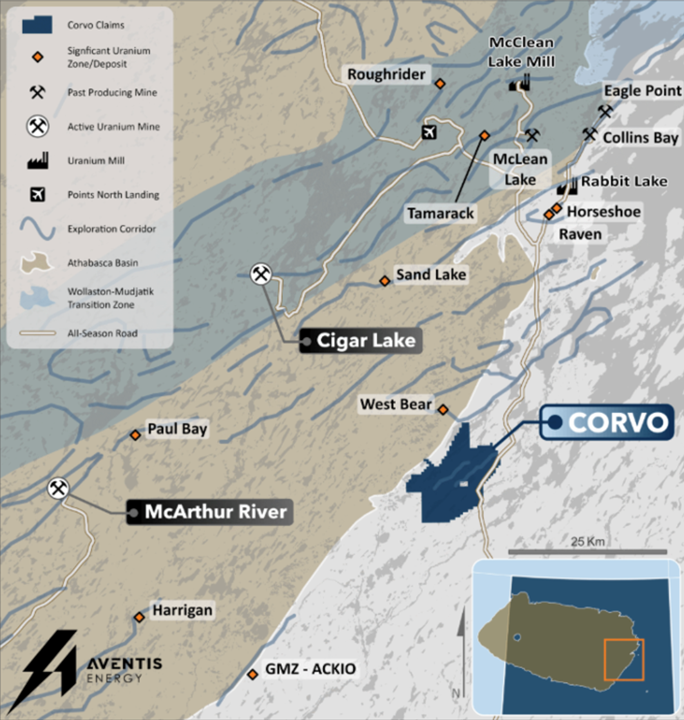 Aventis Energy Initiates Winter Drill Program at Corvo Uranium Project, Southeast Athabasca Basin