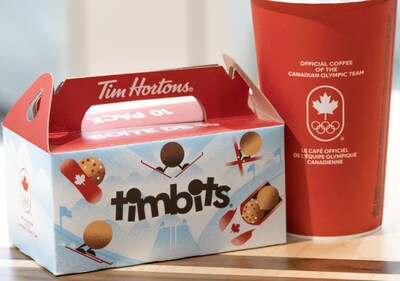 يحتفل Tim Hortons® بأول ميدالية ذهبية لفريق كندا من خلال عرض رقمي للحصول على 10 عبوات مجانية من Timbits مع حد أدنى للشراء يبلغ 5 دولارات