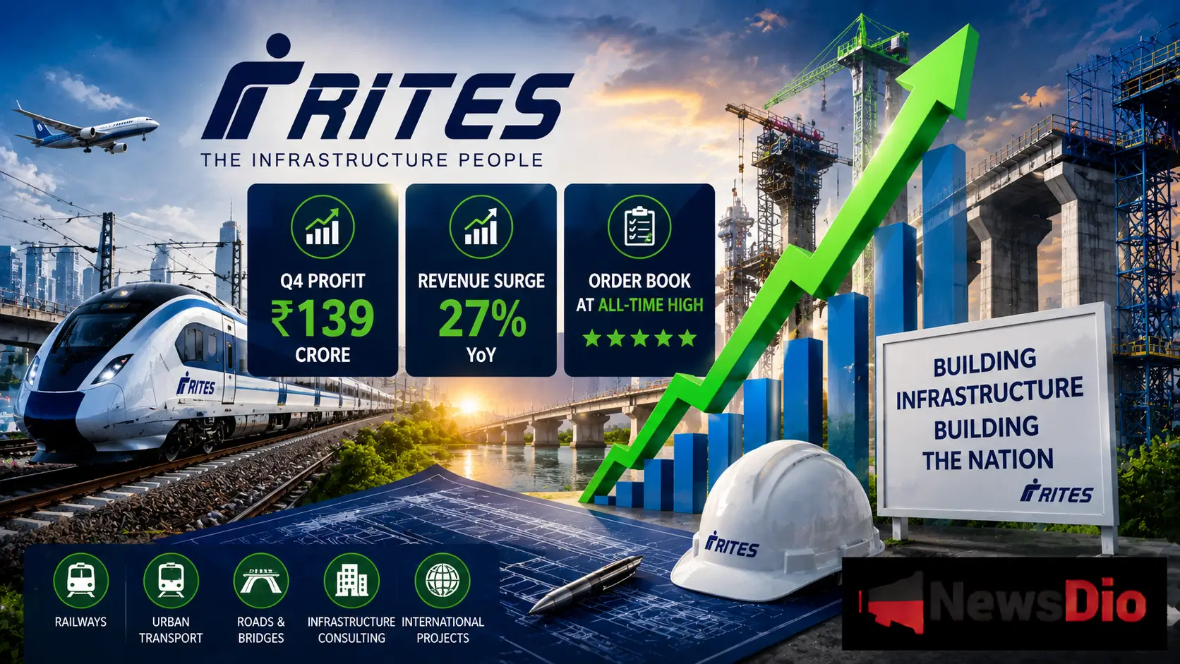 RITES Q4 brilla: ganancias de 139 millones de rupias, aumento de ingresos del 27% y cartera de pedidos récord
