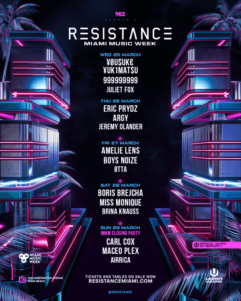 RESISTANCE announces M2’s Miami Music Week 2026 lineup