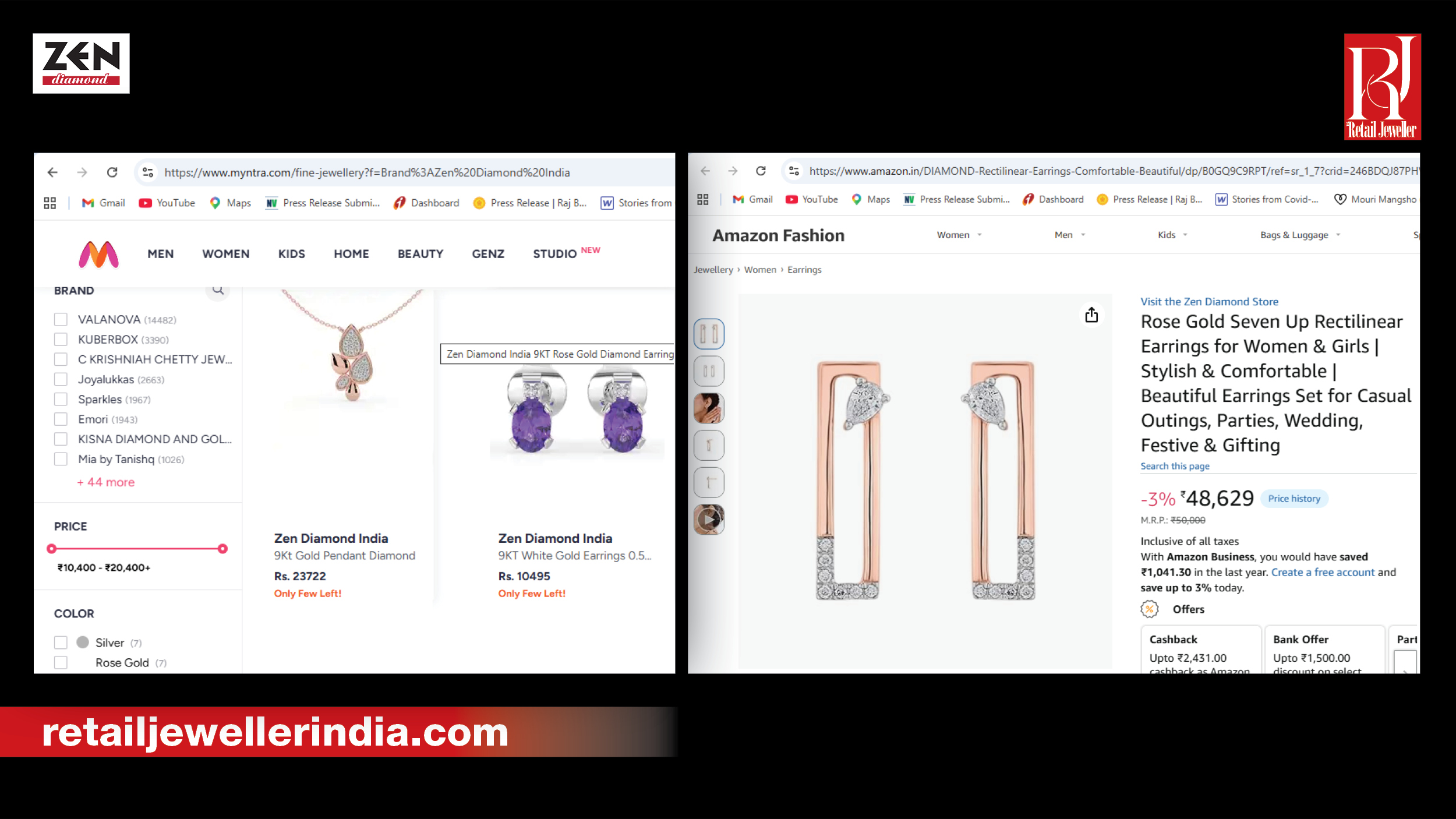 Zen Diamond enters e-commerce in India via Amazon and Myntra to tap young buyer base