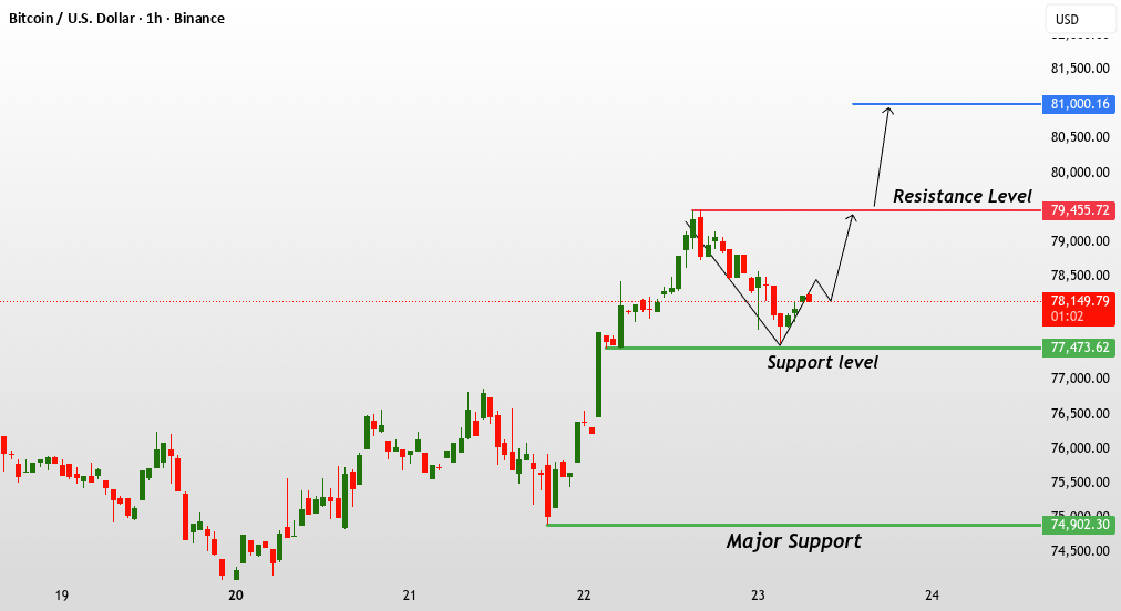 BTCUSD – Pullback Within Bullish Structure, Key Levels in Focus