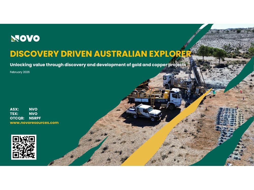 تُصدر Novo Resources عرضًا تقديميًا محدثًا للشركة