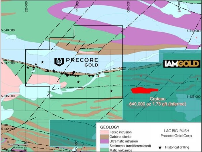 Precore Gold Completes 100% Acquisition of the Lac Big-Rush Gold Property in the Prolific Chibougamau Mining Camp of Quebec