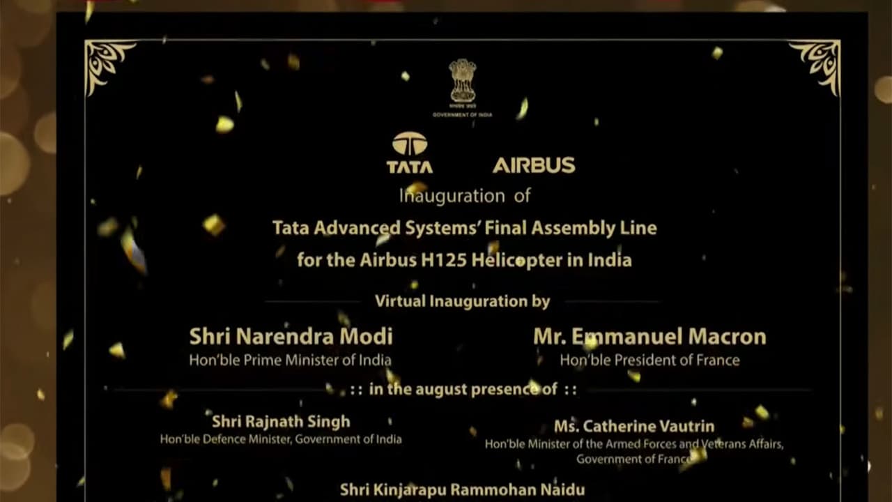 Modi y Macron inauguran virtualmente la planta de helicópteros Tata Airbus en Karnataka