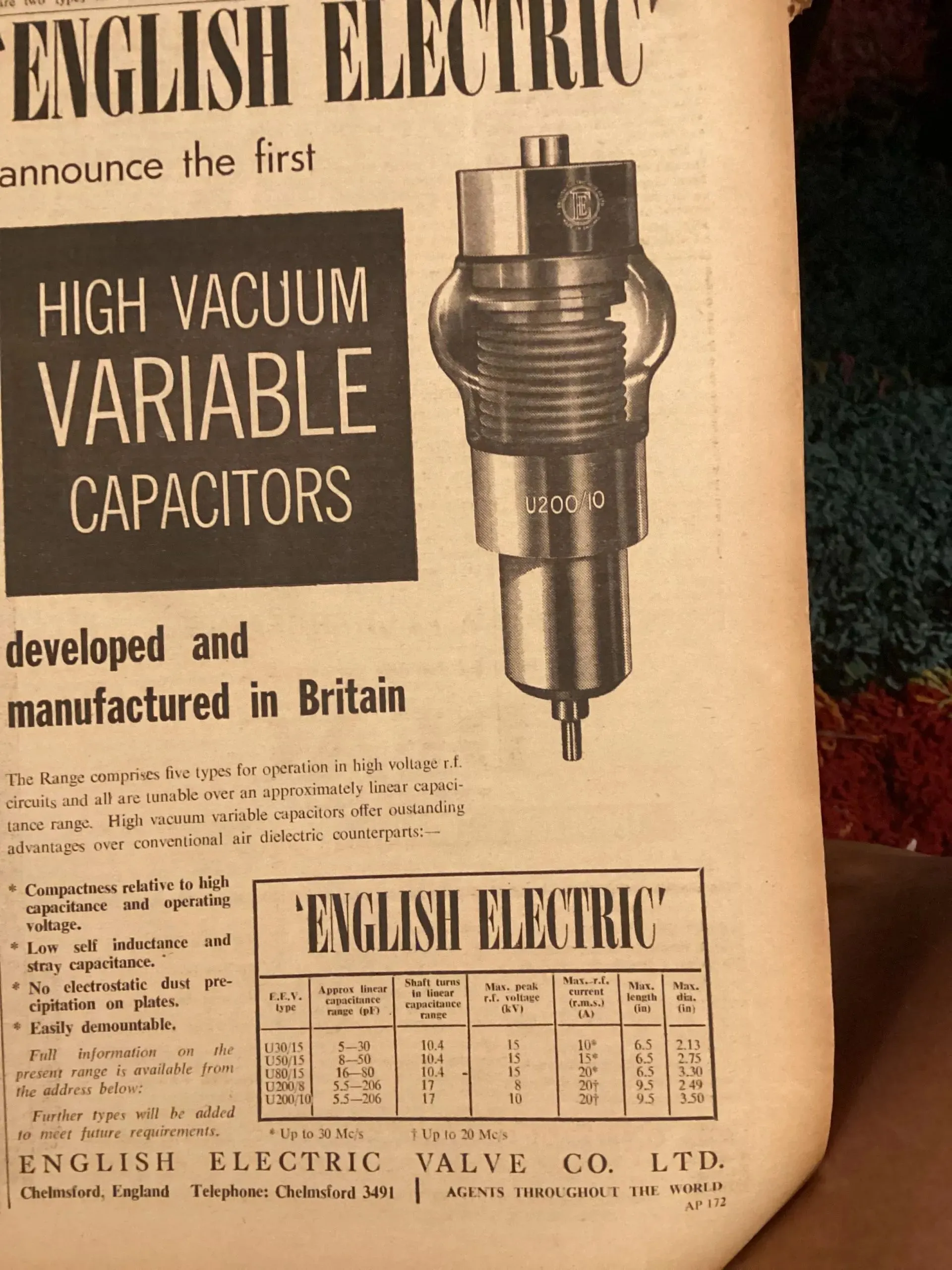 The First High Vacuum Variable Capacitors Made In Britain