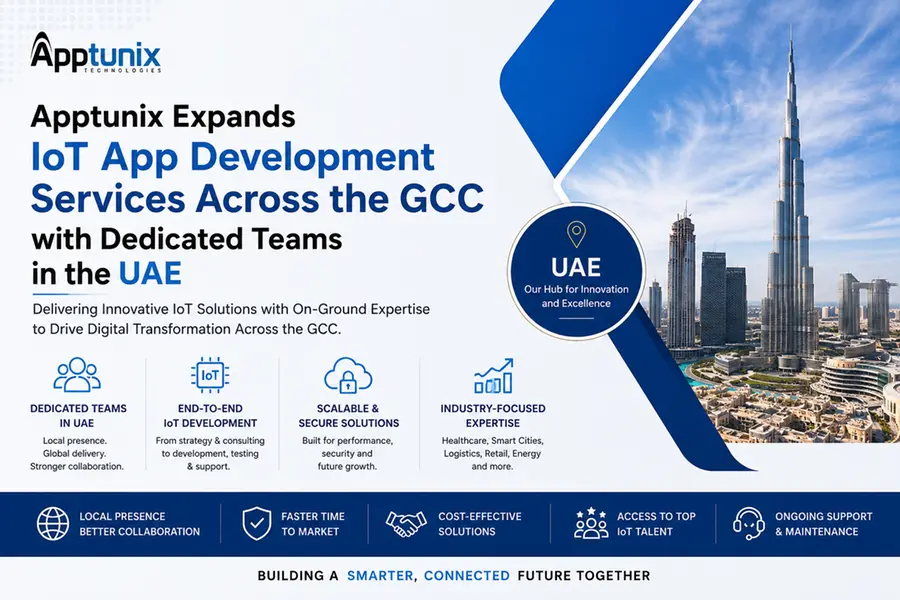 Apptunix expands IoT app development services across the GCC with dedicated teams in the UAE