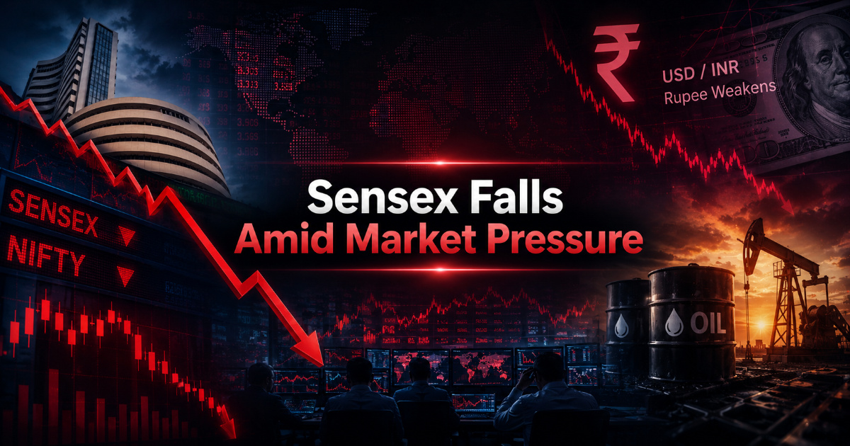 Sensex Falls 160 Points as Rupee Hits Record Low; Metal Stocks Drag Markets