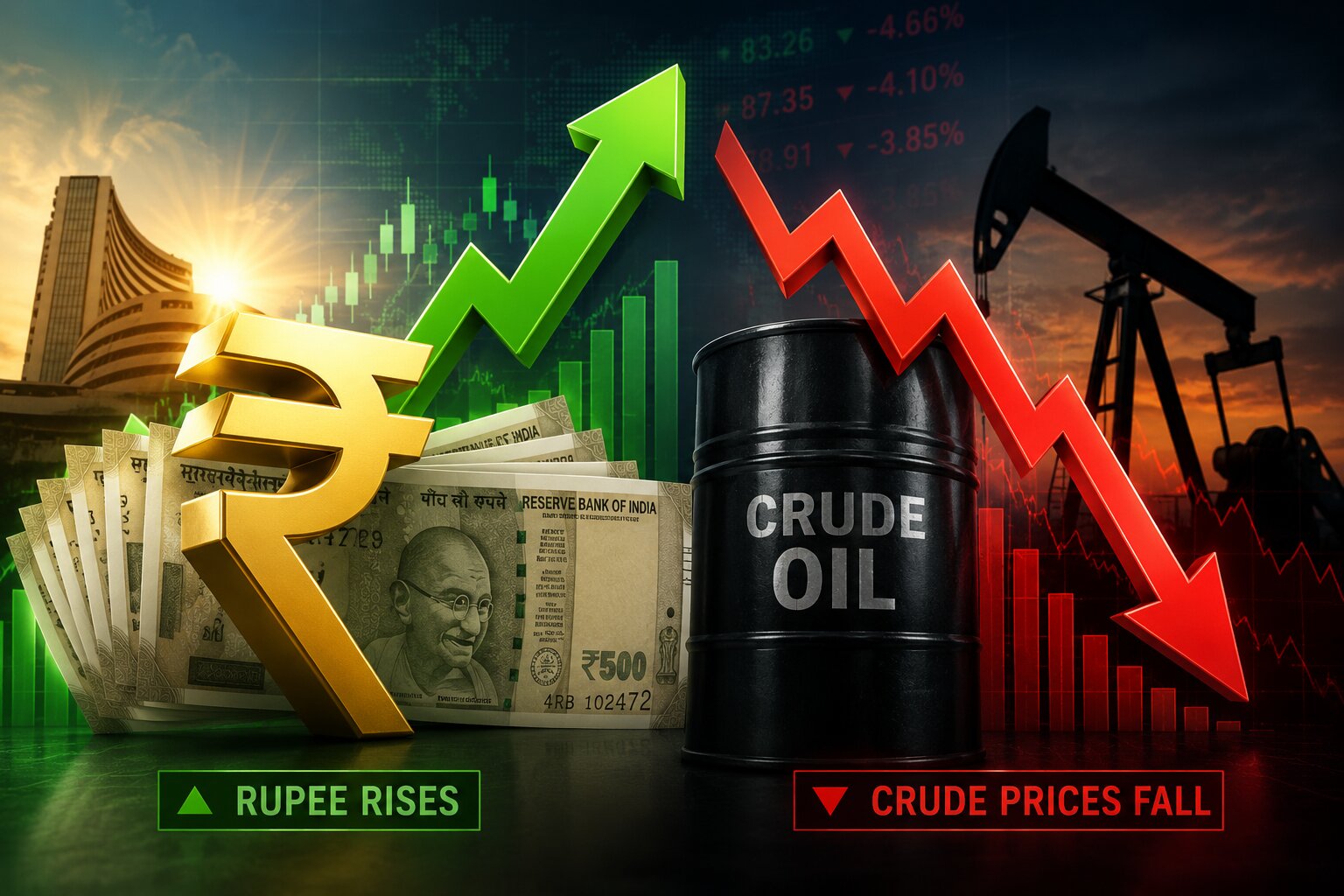 La rupia se fortalece a 94,60 frente al dólar estadounidense en medio de una fuerte caída de los precios del petróleo