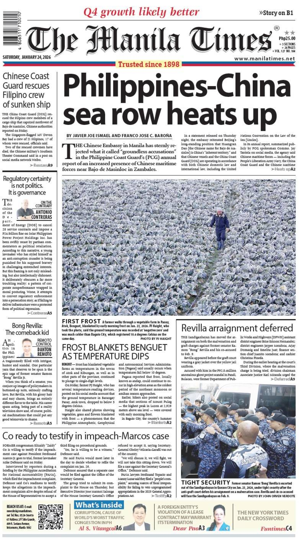 Today's Front Page | January 24, 2026