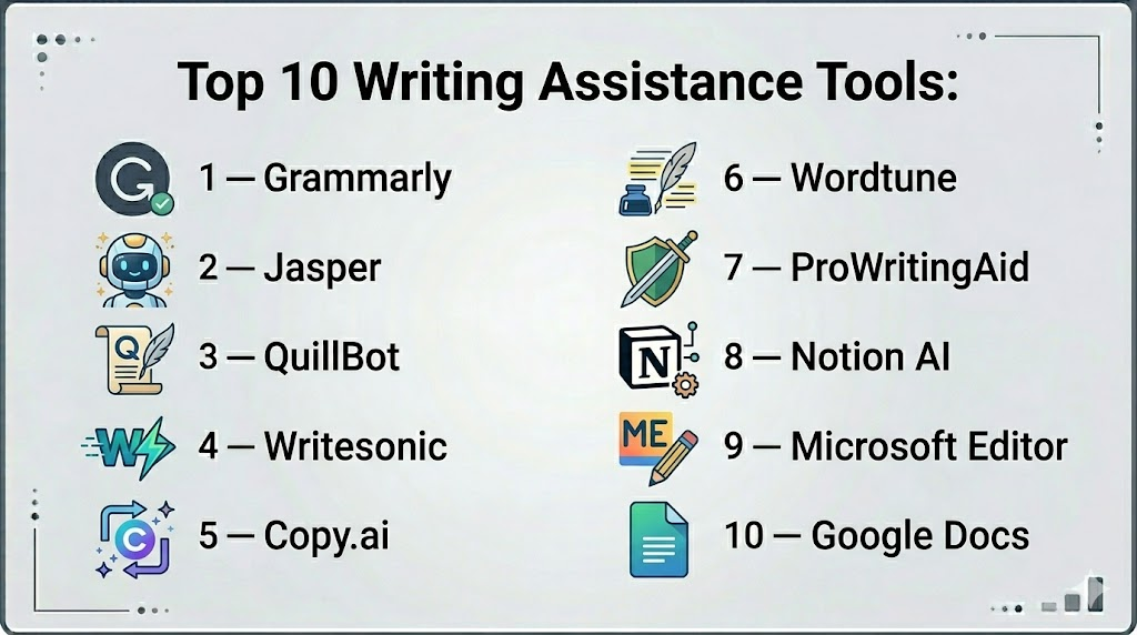 Top 10 Writing Assistance Tools: Features, Pros, Cons & Comparison