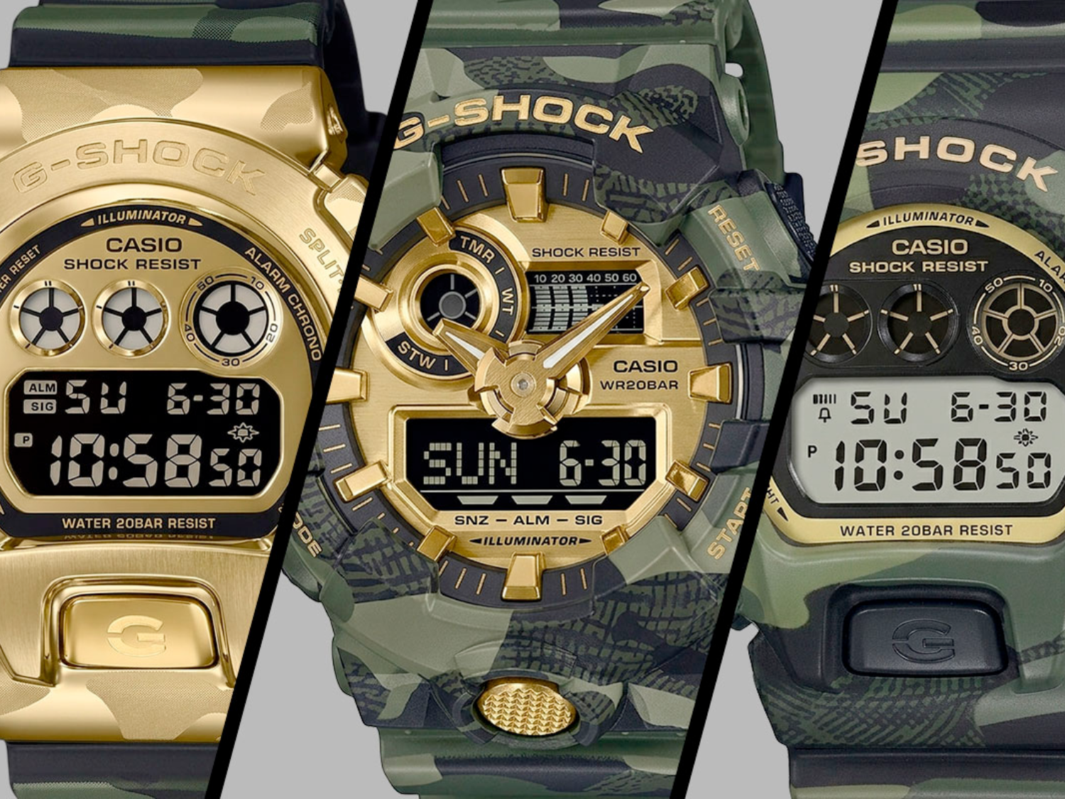 Casio: First look at four new G-Shock "Camo and Gold" watches reportedly launching in June