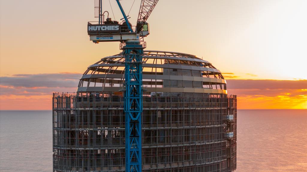 Royale Gold Coast luxury tower tops out as signature Crown is installed